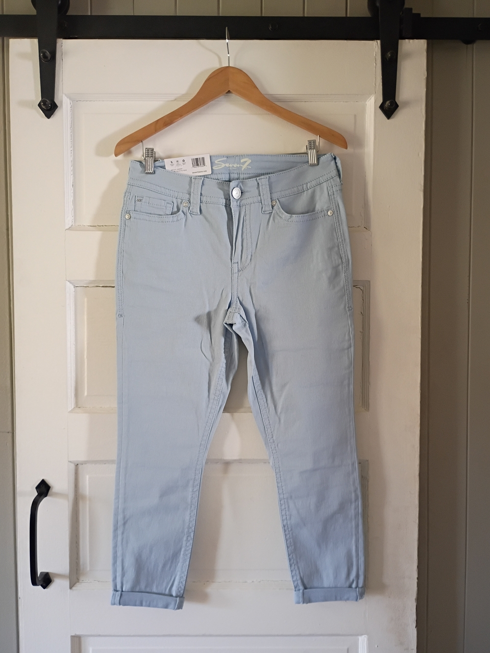 Seven7 Light Blue Cropped Slim Jeans